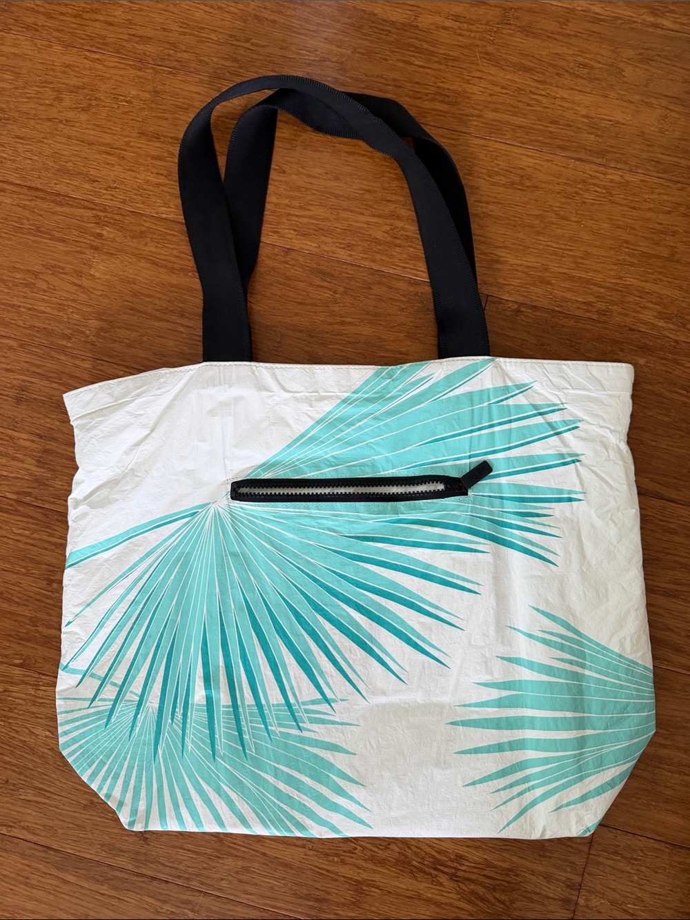 Aloha Collection White & Teal Palm Print Day Tripper Bag - Picture 2 of 5